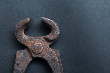 Bir çift paslı meme ucu.