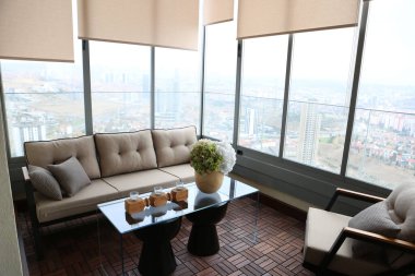Modern balkon terasının içi