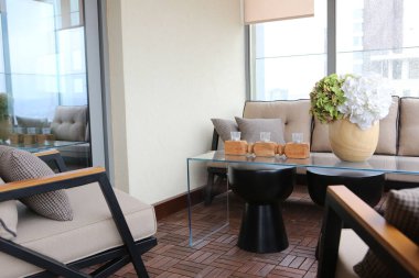 Modern balkon terasının içi