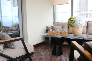 Modern balkon terasının içi