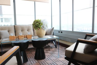 Modern balkon terasının içi