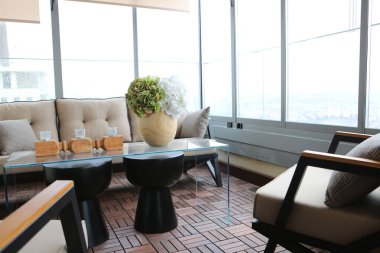 Modern balkon terasının içi