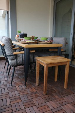 Modern balkon terasının içi