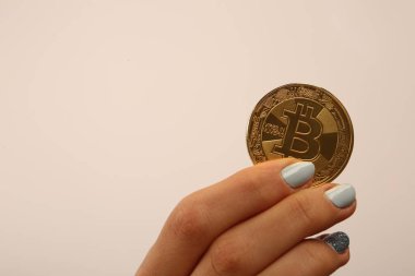 Bitcoin para, bitcoin 'in yakın plan görüntüsü