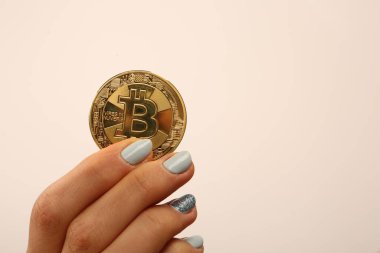 Bitcoin para, bitcoin 'in yakın plan görüntüsü