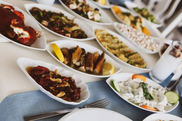 Turkish Greek Traditional Dinning Table Special Alcohol Drink Raki Ouzo — Stock Photo, Image