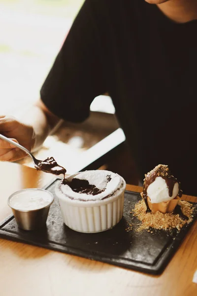 อคโกแลตก บไอศกร — ภาพถ่ายสต็อก