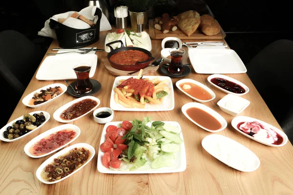 Rich Delicious Turkish Breakfast — Stock Photo, Image