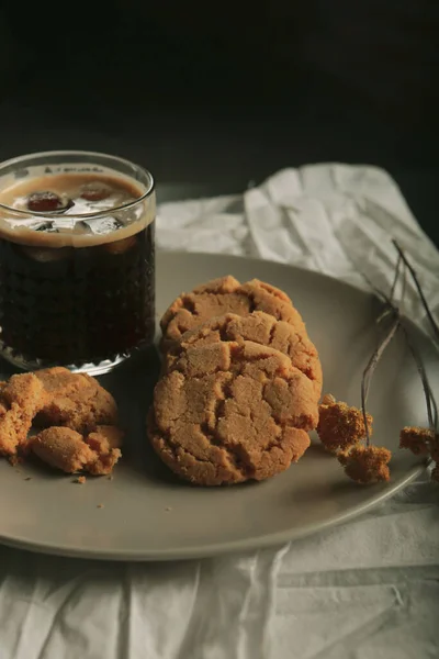 Galletas Con Chispas Chocolate Negro — Foto de Stock