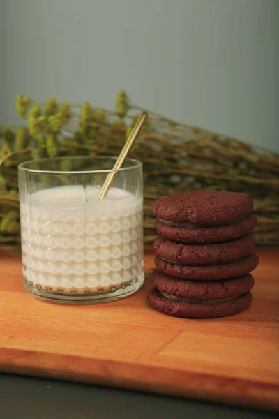 Galletas Con Chispas Chocolate Negro —  Fotos de Stock