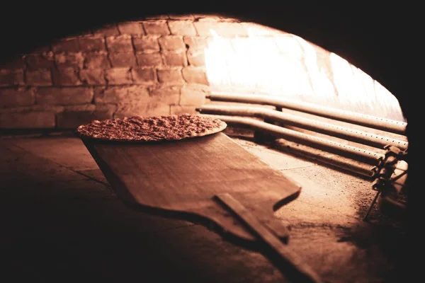 Einem Restaurant Wird Fladenbrot Oder Pidebrot Ofen Oder Herd Zubereitet — Stockfoto