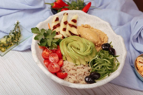 Prato Salada Fresca Com Verduras Misturadas — Fotografia de Stock