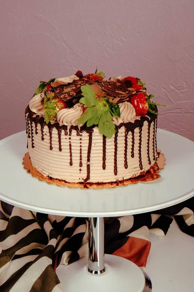 Board Delicious Cake Table — Stock Photo, Image