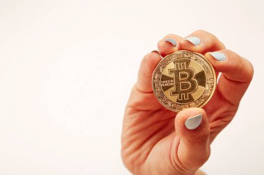 Bitcoin para, bitcoin 'in yakın plan görüntüsü