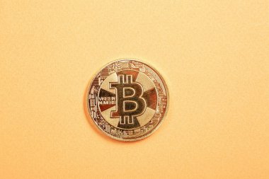 Bitcoin para, bitcoin 'in yakın plan görüntüsü