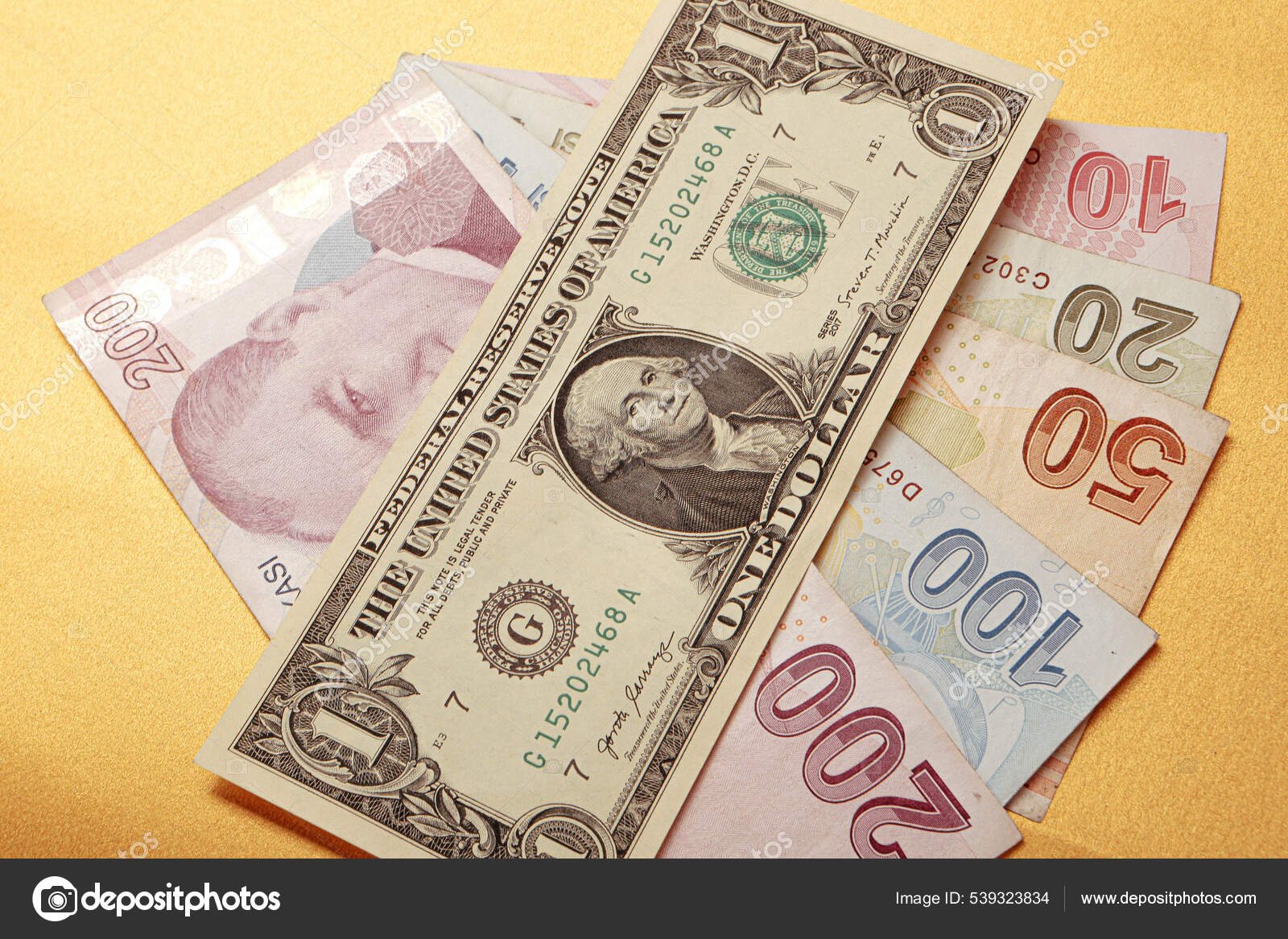 土耳其里拉钞票和美元——图库图片© utkudemirsoy #539323834
