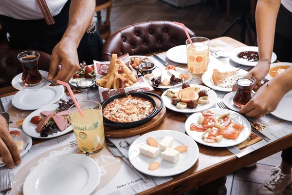 Rich Delicious Turkish Breakfast — Stock Photo, Image