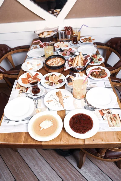 Rich Delicious Turkish Breakfast — Stock Photo, Image