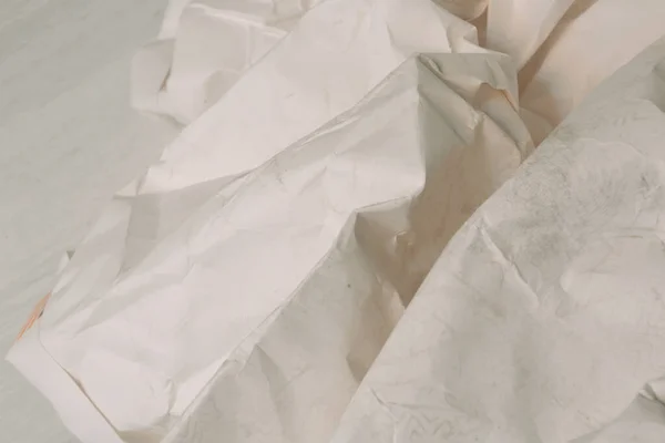 Wit Gekreukt Gerimpeld Papier Achtergrond Grunge Textuur Achtergrond — Stockfoto