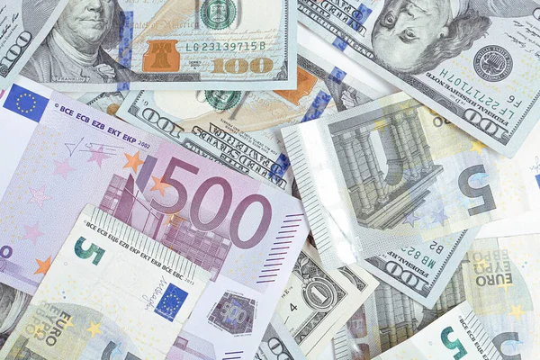 Multi Euro Nakit Bozuk Para Farklı Türde Yeni Nesil Banknotlar — Stok fotoğraf