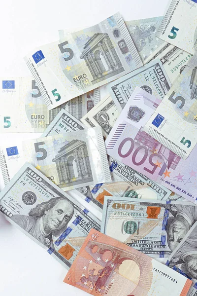 Multi Euro Nakit Bozuk Para Farklı Türde Yeni Nesil Banknotlar — Stok fotoğraf