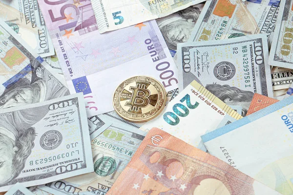 Multi Euro Dolar Kontanter Och Mynt Olika Typer Nya Generationens — Stockfoto