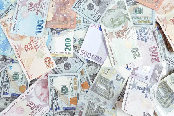 Multi Euro Dolar Efectivo Moneda Diferentes Tipos Billetes Nueva Generación — Foto de Stock