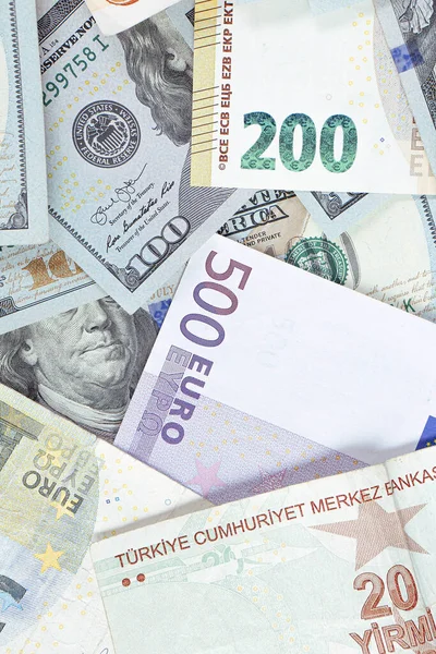 Multi Euro Dolar Contanti Monete Diversi Tipi Banconote Nuova Generazione — Foto Stock