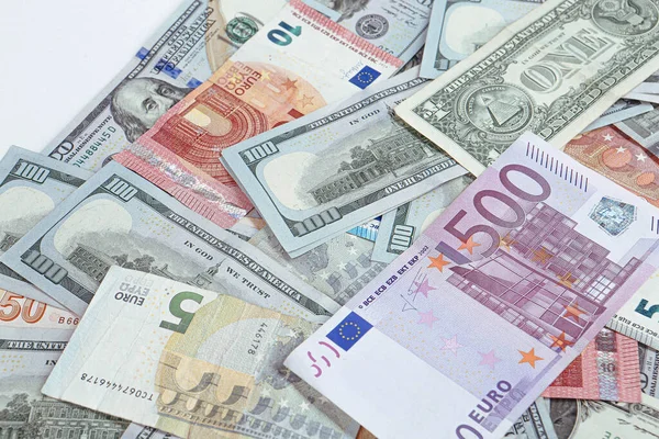 Multi Euro Nakit Bozuk Para Farklı Türde Yeni Nesil Banknotlar — Stok fotoğraf