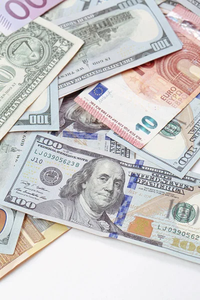 Multi Euro Dolar Contant Geld Munt Verschillende Soorten Nieuwe Generatie — Stockfoto