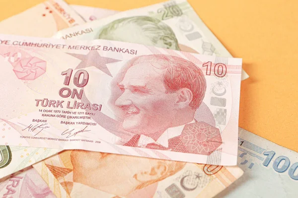 Turkisk Valuta Turkiska Lira Sedlar — Stockfoto