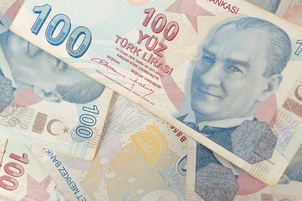 Turkisk Valuta Turkiska Lira Sedlar — Stockfoto