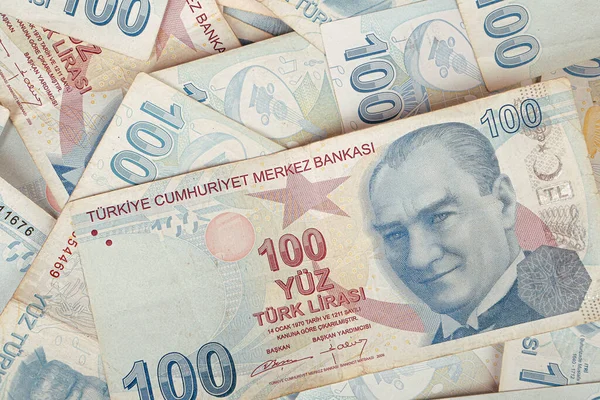 Τουρκικό Νόμισμα Τουρκικά Τραπεζογραμμάτια Λιρών — Φωτογραφία Αρχείου
