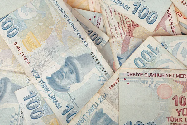 Turkse Valuta Turkse Lire Bankbiljetten — Stockfoto