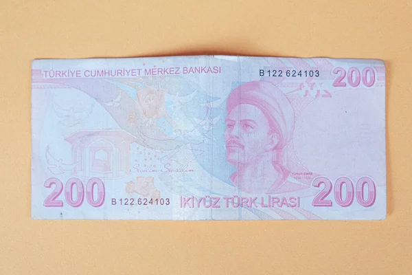 Turkse Valuta Turkse Lire Bankbiljetten — Stockfoto