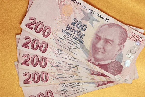 Turkisk Valuta Turkiska Lira Sedlar — Stockfoto