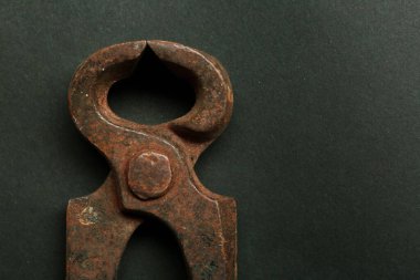 Bir çift paslı meme ucu.