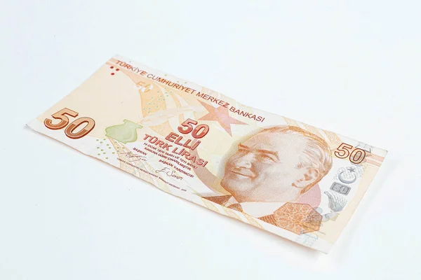 Turkse Valuta Turkse Lire Bankbiljetten — Stockfoto