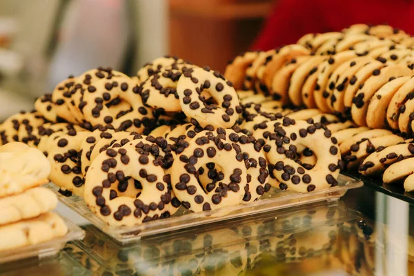 Grupo Galletas Surtidas Chip Chocolate Pasas Avena Chocolate Blanco — Foto de Stock