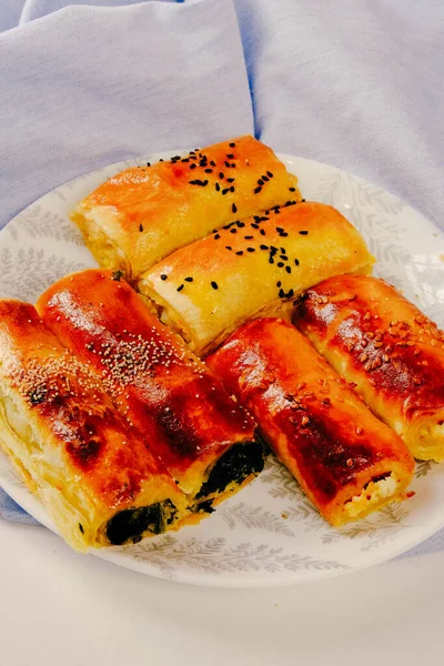 Delicioso Pastel Con Relleno Queso Feta — Foto de Stock