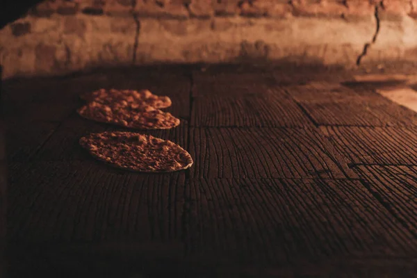 Restaurante Pita Pão Pide Cozinhar Forno Fogão Imagem Conceito Padaria — Fotografia de Stock