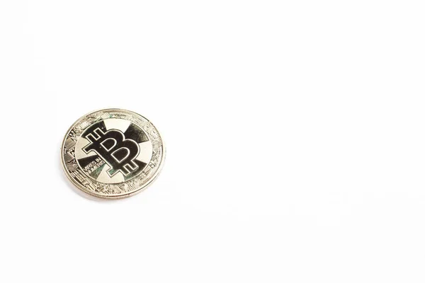 Bitcoin Coin Closeup View Bitcoin — Fotografia de Stock