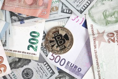Multi Euro Nakit ve Bozuk Para, farklı türde yeni nesil banknotlar, bitcoin, Türk lirası
