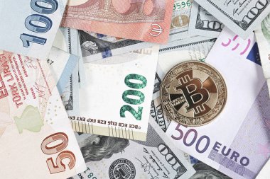 Multi Euro Nakit ve Bozuk Para, farklı türde yeni nesil banknotlar, bitcoin, Türk lirası