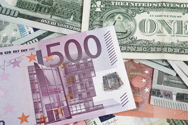 Multi Euro Nakit Bozuk Para Farklı Türde Yeni Nesil Banknotlar — Stok fotoğraf