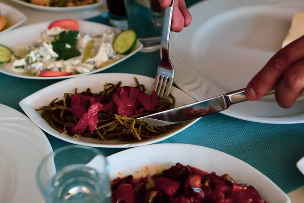 Mesa Meze Jantar Tradicional Turco Grego — Fotografia de Stock