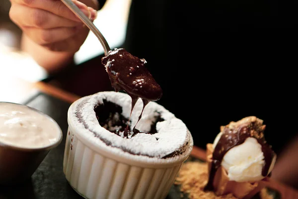 Fagylalt Csokoládé Puding — Stock Fotó