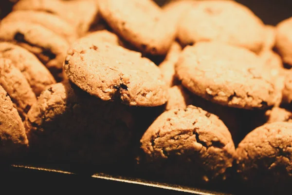 Grupp Diverse Kakor Chokladchips Havregryn Russin Vit Choklad — Stockfoto