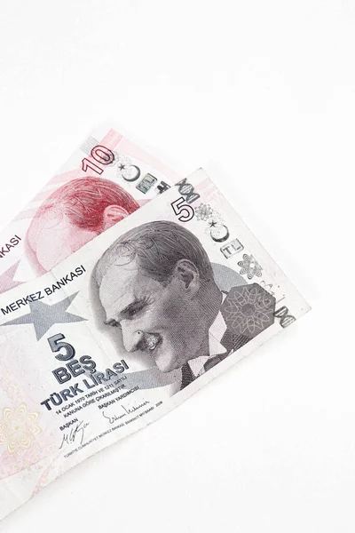 Waluta Turecka Banknoty Tureckie — Zdjęcie stockowe