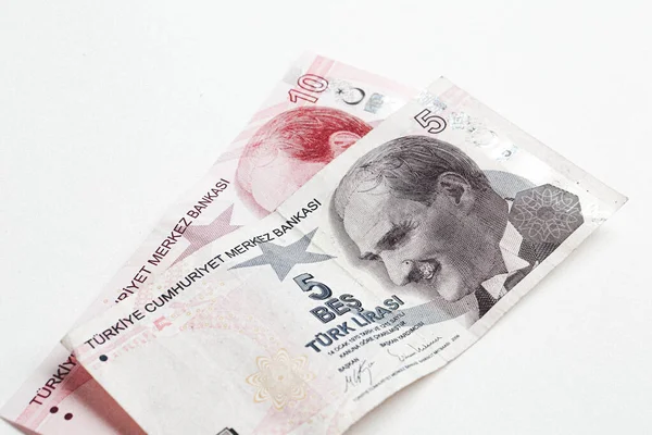 Turkisk Valuta Turkiska Lira Sedlar — Stockfoto